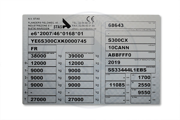 IDENTIFICATION PLATE ON STICKER