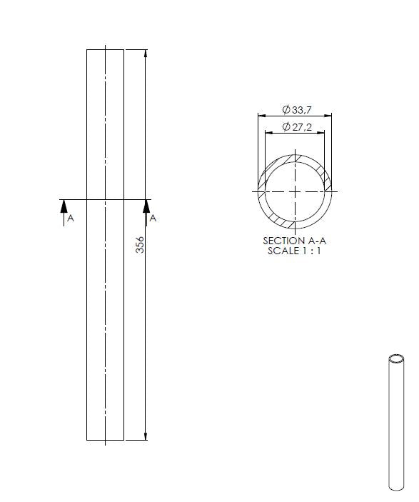 SHORT CLOSING AXLE FOR 2 HANDLES