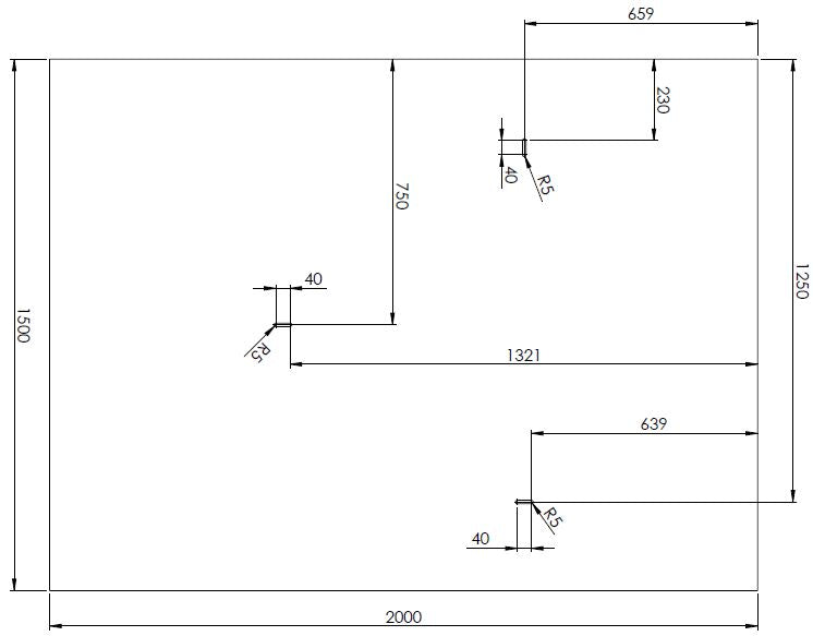 1X WEAR PLATE (1500X2000)X4MM