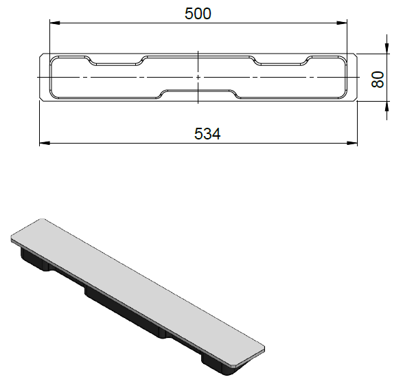 RUBBER BUFFER FLOOR URS - 534X80 - URS