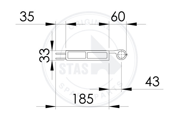 ALU HÁTSÓ TÁMASZTÁS ZL (STAS_MF) L = 3300 MM -0/+