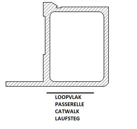 FRAME PROFILE UNIVERSAL DOOR L = 7000 MM -0/+10 M