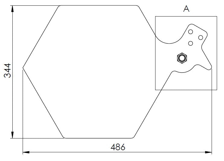 SLEEVE + BOLT HEXAGONAL GRAIN HATCH LEFT