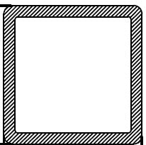 ALU SQUARE TUBE 25 X 25 X 2 MM L = 5691 MM -0/+1
