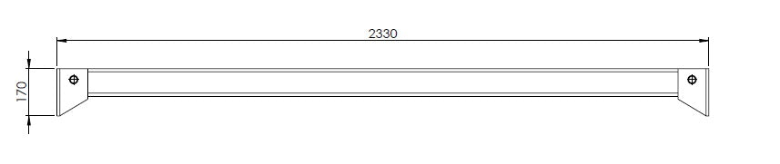 STEEL CROSSMEMBER (100X60X6) - 2304 MM WITH 2 SUPP