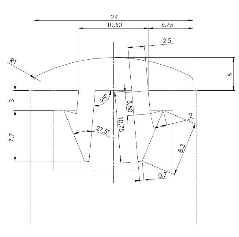 ZÁRÓ PROFIL SZÁRFÜGGŐ PROFILHOZ