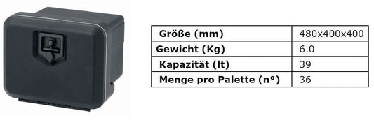 PLASTIC BOX DAKEN WELVET 500: 480 X 400 X 400 MM L