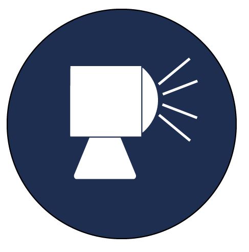 1 PAGE WITH 60 X STICKER ROUND WORKLIGHT "ON" WHIT