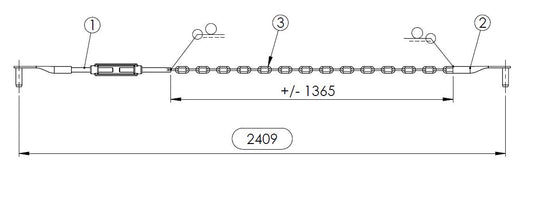 TUBE WITH TIGHTENER AND CHAIN
