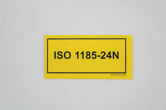 STICKER YELLOW "ISO 1185-24N"       60 X 30 MM