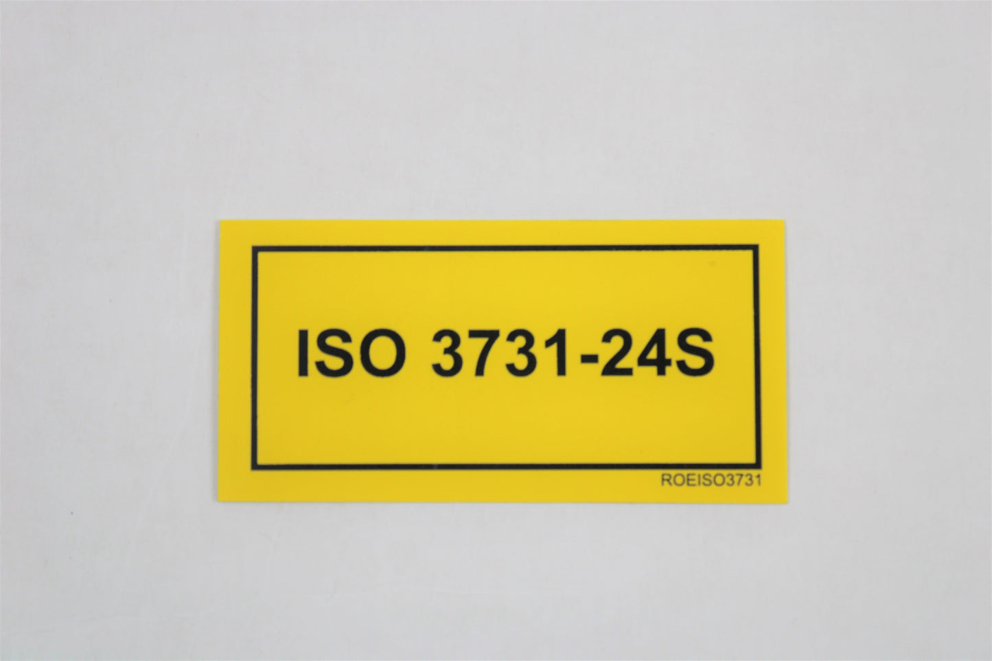 STICKER YELLOW "ISO 3731-24S"       60 X 30 MM