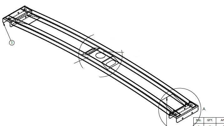 STEEL REAR ROOF BAR FOR DOORS WITHOUT APEX (SCRAP 