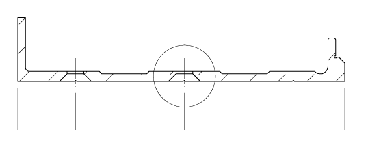 REAR BOTTOM PROFILE FOR UNIVERSAL DOOR L = 2460 MM