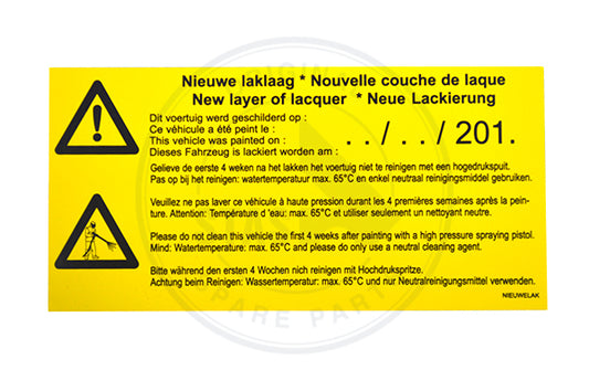 STICKER YELLOW"NEW LACQUER" 200 X 100