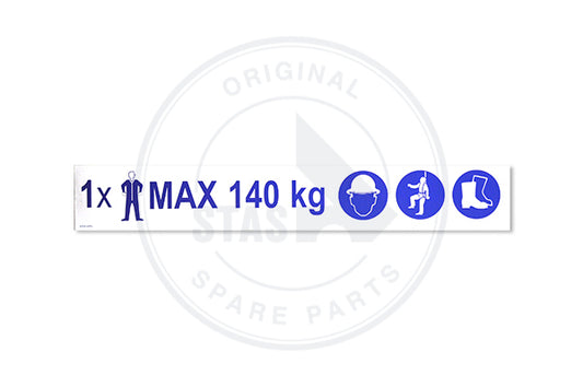 STICKER WHITE CATWALK "MAX 140KG+3PICTOGR" 60X400 