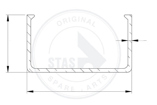 U PROFILE FOR BARNT TYPE DOOR 110 X 60 X 4 MM  L =
