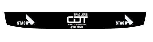 MUDFLAP BLACK 2400 X 300 MM  "2 X STAS"  WHITE WIT
