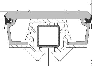 ALU FLOOR PLANK RIBBED FOR DOUBLE SEAL WF 8.5/97MM