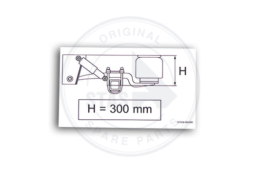 STICKER WHITE "DRIVING HEIGHT H=300 MM  " 60 X 100
