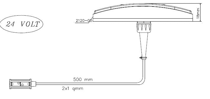 ASPOCK Narancssárga LED süllyesztett "UNIPOINT"-0,5M P+R