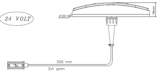 ASPOCK Narancssárga LED süllyesztett "UNIPOINT"-0,5M P+R