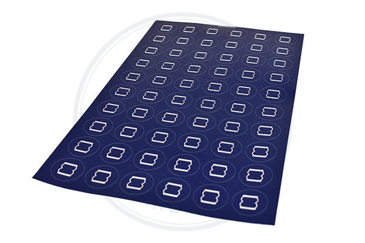 1 PAGE = 60 X STICKER ROUND "PRESSURE SUSPENSION" 