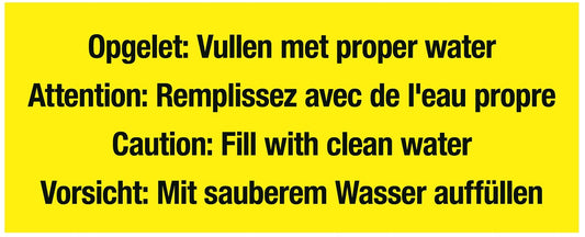 STICKER YELLOW VINYL – BLACK PRINT 8 CM X 25 CM: "