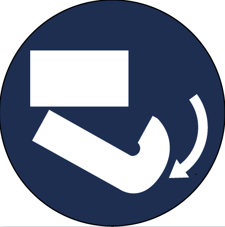 STICKER ROUND "LOCKING HOOK OPEN" WHITE LOGO ON BL