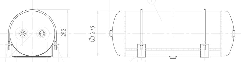 ASSEMBLY ALU AIRTANK   40 LT 0 276 X  776 MM CE "S