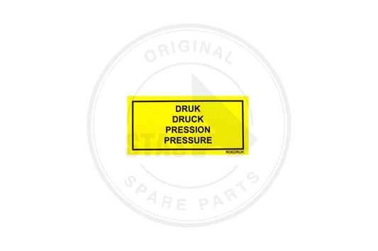 STICKER YELLOW  "PRESSURE"       58 X 32 MM