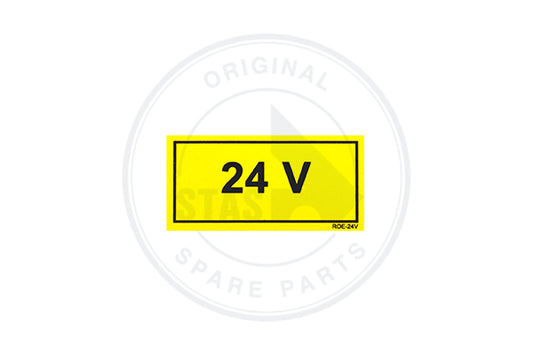 STICKER YELLOW "24V"       60 X 30 MM