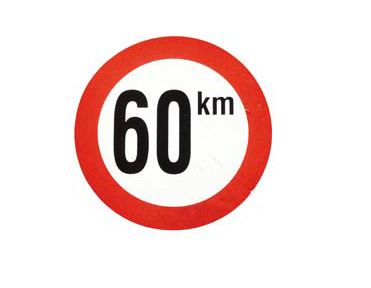 60 KM STICKER BELGIUM NON-REFLECTIVE