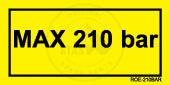 STICKER YELLOW "MAX 210  BAR " HYDR DRUK  60 X 30 