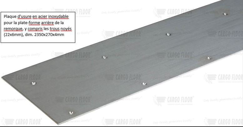 CARGO FLOOR STRIP INOX 2350 X 270 X 4 MM