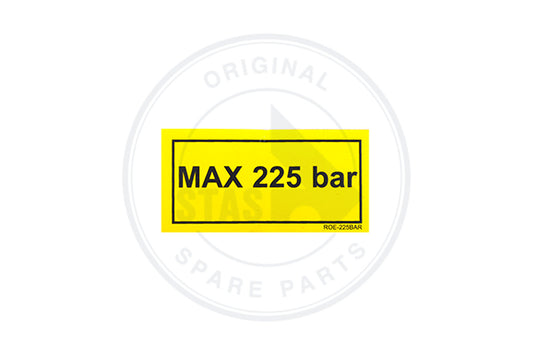 STICKER YELLOW "MAX 225 BAR " HYDR DRUK  60 X 30 M