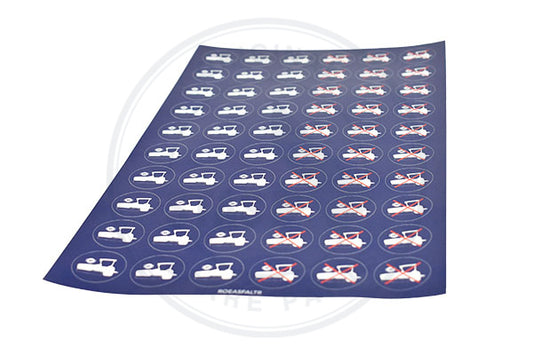 1 PAGE = 30 X STICKER AROUND ASPHALT BRAKE-ON + 30