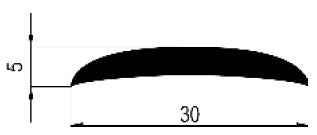 ALU. PROFIL "FÉLHOLD" 30 X 5 MM ÉS AW-6060