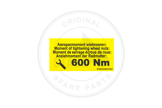 STICKER YELLOW "MOMENT OF TIGHTENING SAF 600 NM" 6