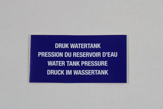 STICKER WHITE ON BLUE PRESSURE WATER KETTLES (4 LA