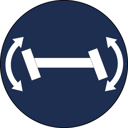 STICKER AROUND STEERING AXLE - WHITE LOGO ON BLUE 