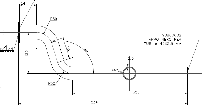 DOMAR STRONG SUPPORT TUBE ; 42X2.5X534