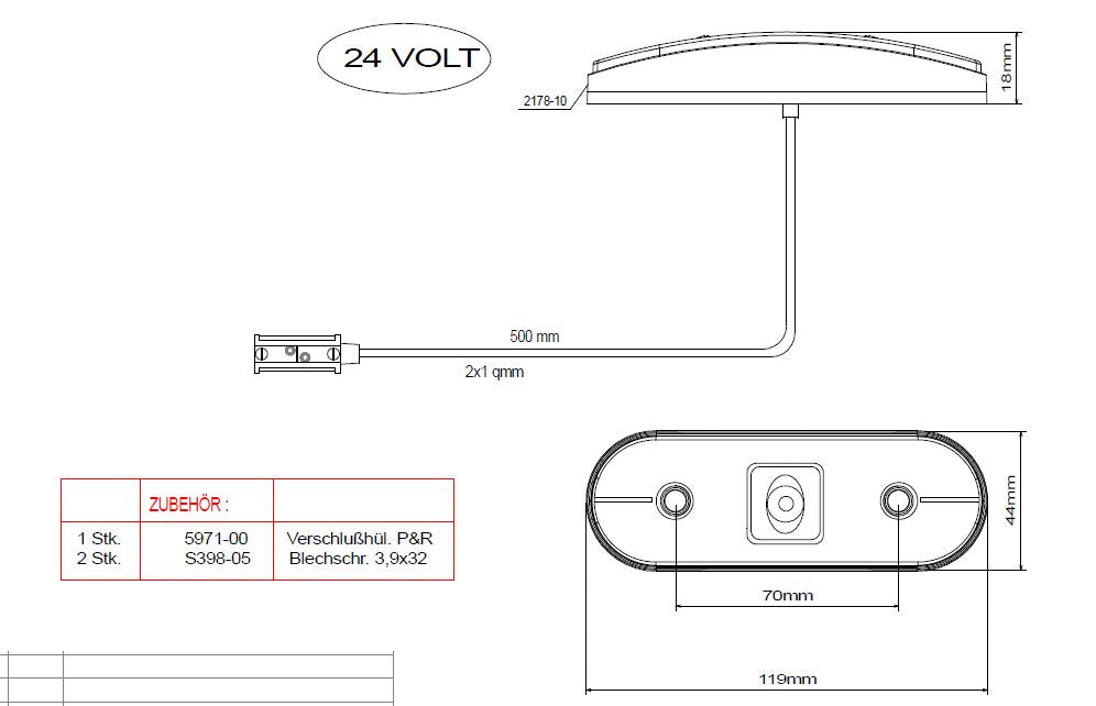 RED LED LIGHTS WITHOUT REFLECTORS FOR MOUNTING IN 