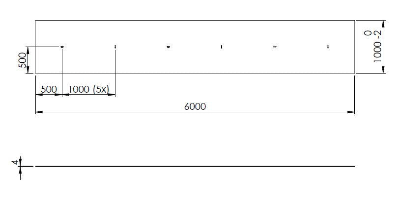 1X WEAR PLATE (6000X1000) X 4MM