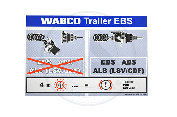 WABCO "TRAILER EBS - PAD SERVICE" MAtrica