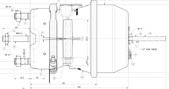DUAL MEMBRANE SPRING BRAKE CYLINDER 24/30