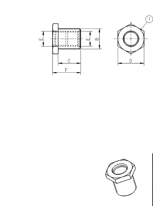 Raufoss - Sárgaréz - EX M22 átviteli adapter hosszú - I