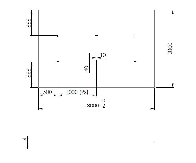 1X WEAR PLATE  (3000X2000) X4MM