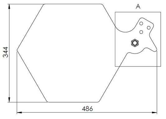 SLEEVE + BOLT HEXAGONAL GRAIN HATCH LEFT