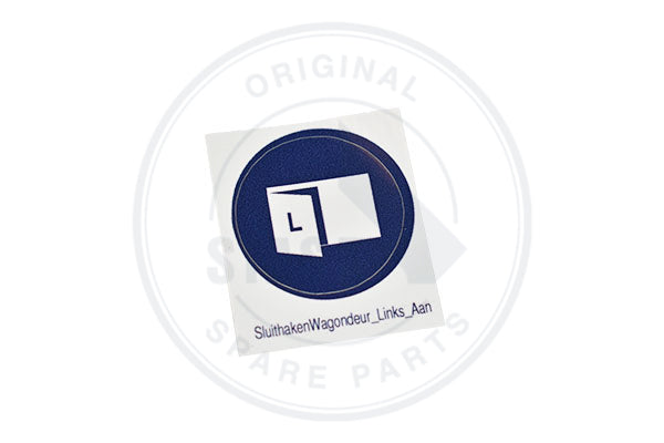STICKER AROUND "HINGE ON WAGON DOOR LEFT" WHITE LO