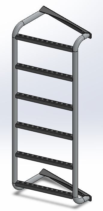 Assembly bolted ladder  - MF -  left - 6 steps